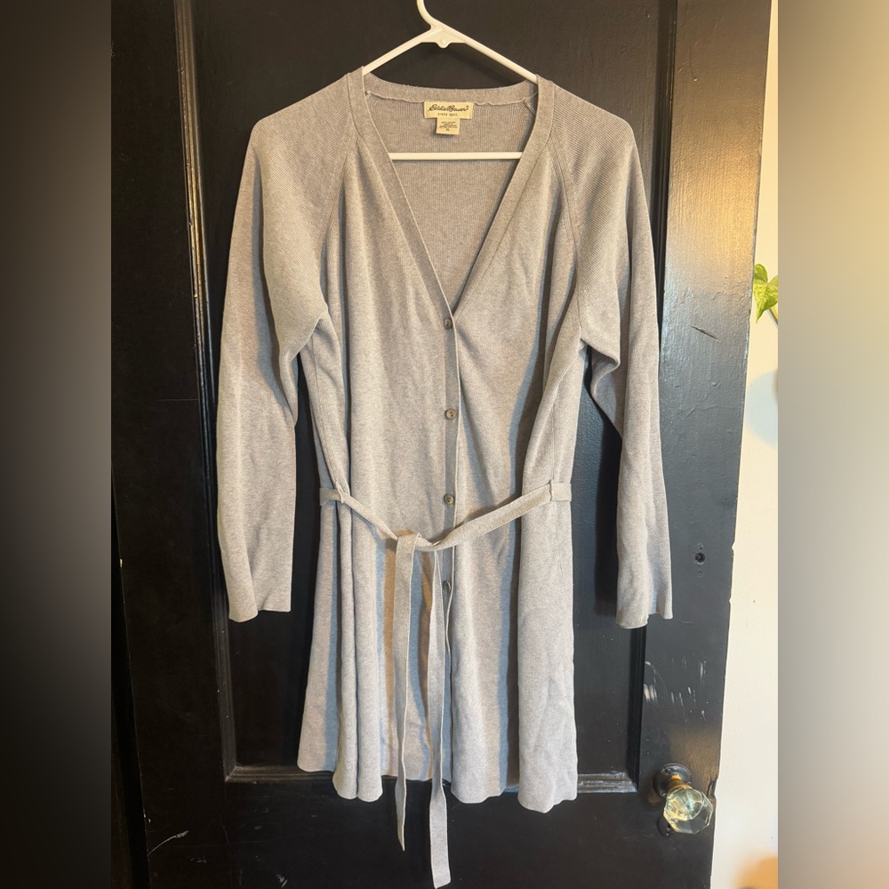 Eddie Bauer Gray Cotton Cardigan